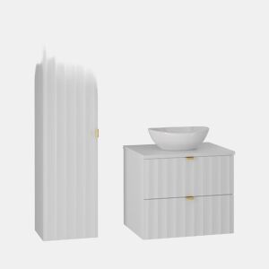 Conjunto móvel lavatório individual 60cm e coluna Lexa Branco