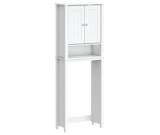 Vidaxl mueble para inodoro berg madera maciza blanco 60x27x164,5 cm