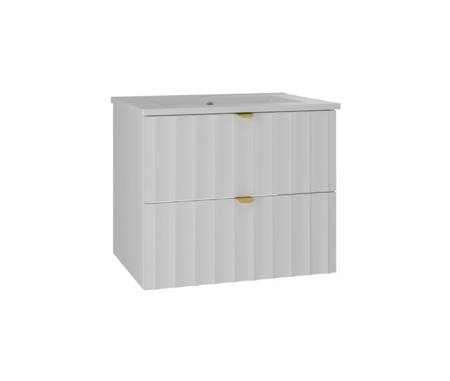 Mueble lavabo individual encastrado 60cm lexa blanco