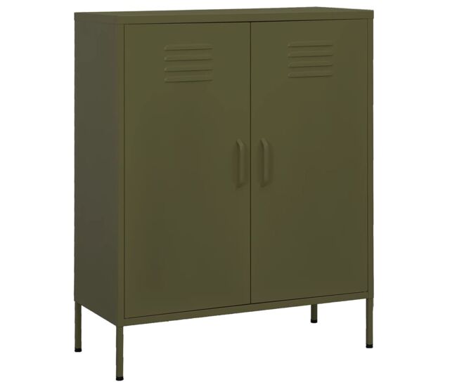 Vidaxl armario de almacenamiento acero verde oliva 80x35x101,5 cm