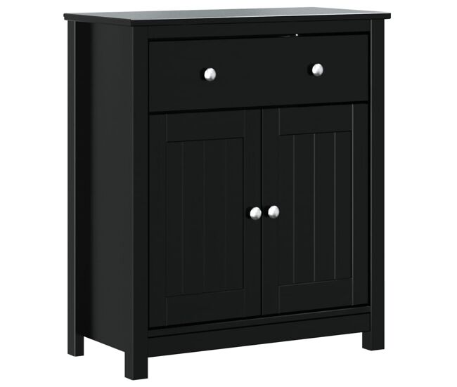 Vidaxl mueble de baño berg madera maciza de pino negro 69,5x34x80 cm