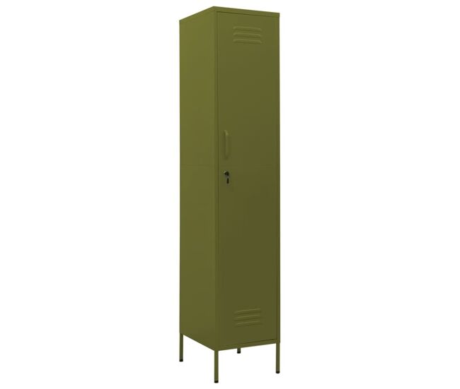 Vidaxl armario taquilla de acero verde oliva 35x46x180 cm