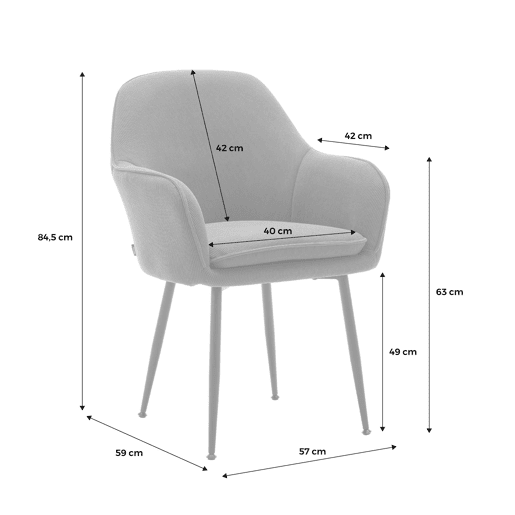 Cadeirão de veludo com pernas de metal, set de 4, Shella, Portogallo, 57x59x84.5 cm