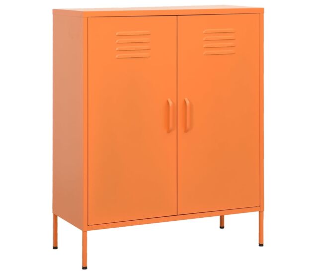 Vidaxl armario de almacenamiento acero naranja 80x35x101,5 cm