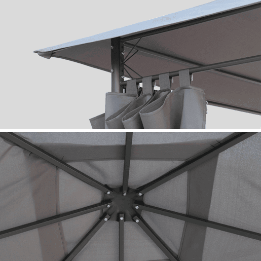 Cobertura de pérgola Elusa 3x3m, Cubierta para pergola Elusa, Cinza, 299x299x299 cm