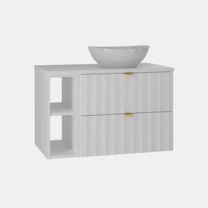 Lavatório individual 80cm 2 nichos Lexa White
