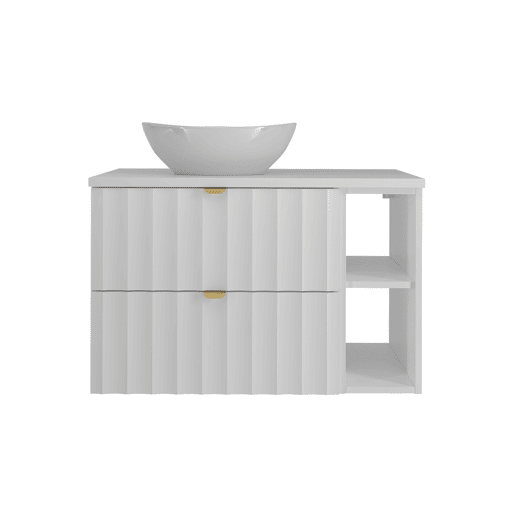 Lavatório individual 80cm 2 nichos Lexa White