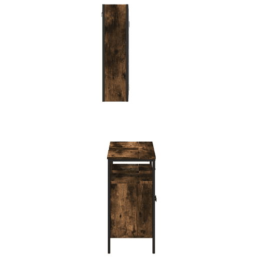 vidaXL 2 pcs conj. móveis casa de banho derivados madeira cor fumado