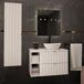 Conjunto de muebles con lavabo individual 2 compartimientos y columna Lexa 80 Conjunto de muebles con lavabo individual 2 compartimientos y columna Lexa 80 Blanco