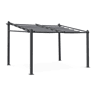 3x4m pérgola de alumínio de com cobertura deslizante, Murum, Cinza, 355x290x251 cm
