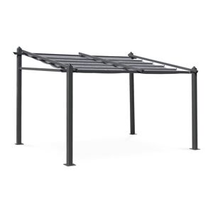 3x4m pérgola de alumínio de com cobertura deslizante, Murum, Cinza, 355x290x251 cm
