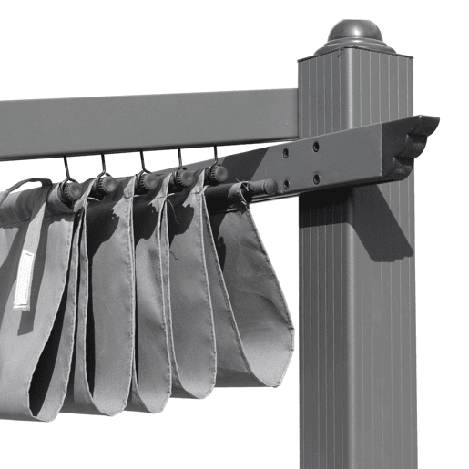 3x4m pérgola de alumínio de com cobertura deslizante, Murum, Cinza, 355x290x251 cm