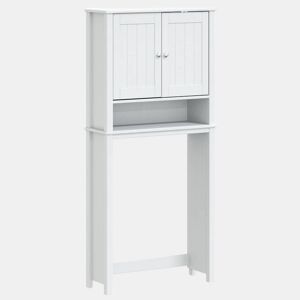 vidaXL Móvel p máquina lavar BERG 76x27x164,5cm madeira maciça branco