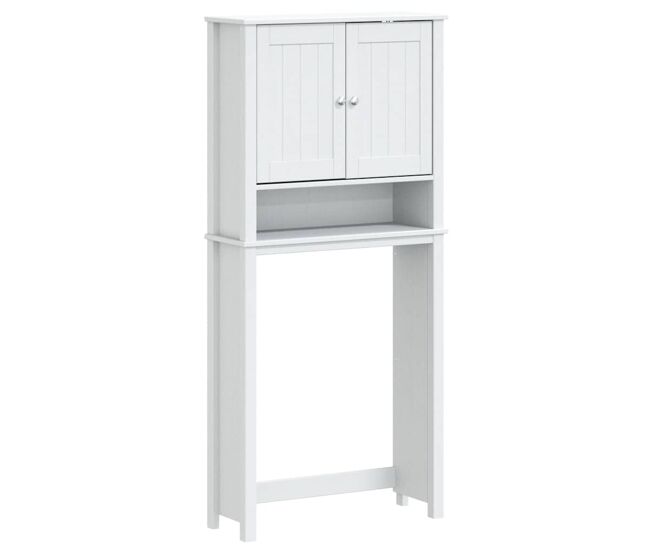 Vidaxl mueble para lavadora berg madera maciza blanco 76x27x164,5 cm