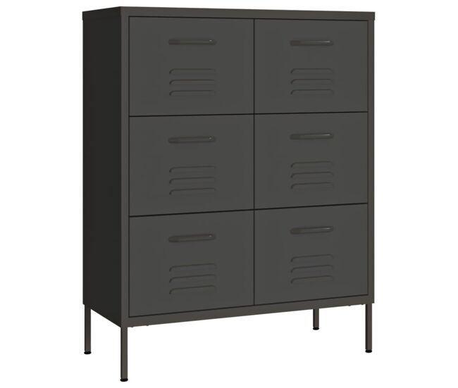 Vidaxl armario de almacenamiento gris antracita 80x35x101,5 cm acero