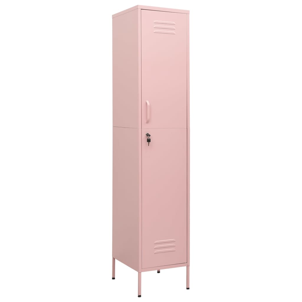 Vidaxl armario taquilla de acero rosa 35x46x180 cm