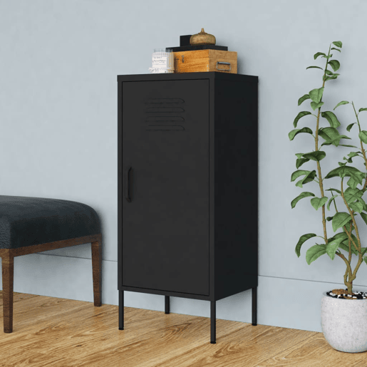 vidaXL Armário de arrumação aço 42,5x35x101,5 cm preto vidaXL Armário de arrumação aço 42,5x35x101,5 cm preto
