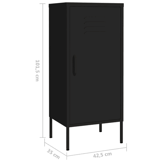 vidaXL Armário de arrumação aço 42,5x35x101,5 cm preto vidaXL Armário de arrumação aço 42,5x35x101,5 cm preto