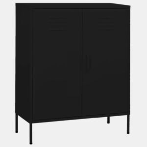 vidaXL Armário de arrumação aço 80x35x101,5 cm preto