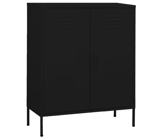 Vidaxl armario de almacenamiento acero negro 80x35x101,5 cm