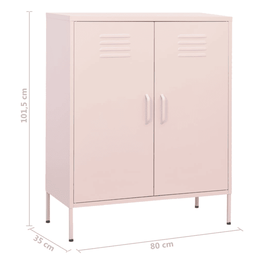 vidaXL Armário de arrumação aço 80x35x101,5 cm rosa vidaXL Armário de arrumação aço 80x35x101,5 cm rosa