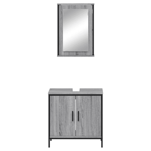 vidaXL 2 pcs conjunto móveis WC derivados de madeira sonoma cinza vidaXL 2 pcs conjunto móveis WC derivados de madeira sonoma cinza