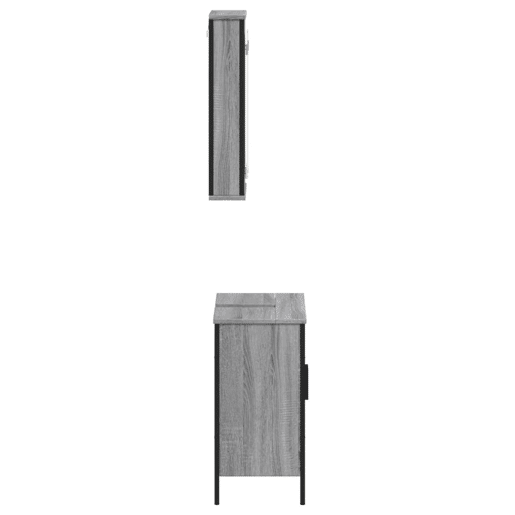 vidaXL 2 pcs conjunto móveis WC derivados de madeira sonoma cinza vidaXL 2 pcs conjunto móveis WC derivados de madeira sonoma cinza