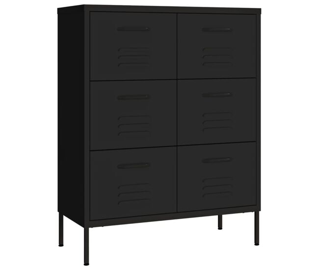 Vidaxl armario de almacenamiento acero negro 80x35x101,5 cm