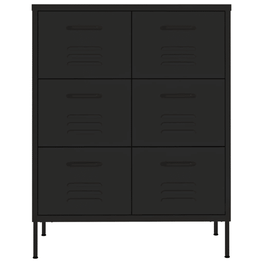 vidaXL Armário com gavetas aço 80x35x101,5 cm preto vidaXL Armário com gavetas aço 80x35x101,5 cm preto