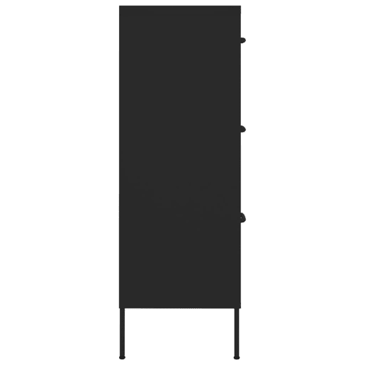vidaXL Armário com gavetas aço 80x35x101,5 cm preto vidaXL Armário com gavetas aço 80x35x101,5 cm preto