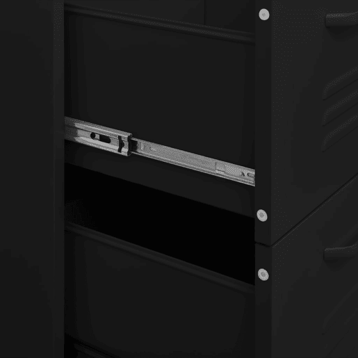 vidaXL Armário com gavetas aço 80x35x101,5 cm preto vidaXL Armário com gavetas aço 80x35x101,5 cm preto