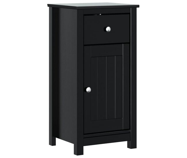 Vidaxl mueble de baño berg madera maciza de pino negro 40x34x80 cm