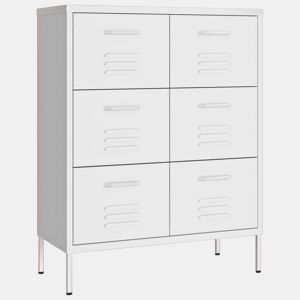 vidaXL Armário com gavetas aço 80x35x101,5 cm branco