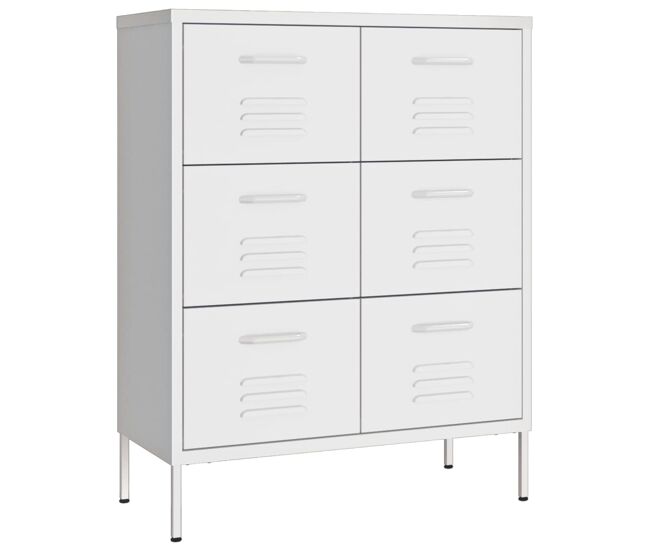 Vidaxl armario de almacenamiento acero blanco 80x35x101,5 cm
