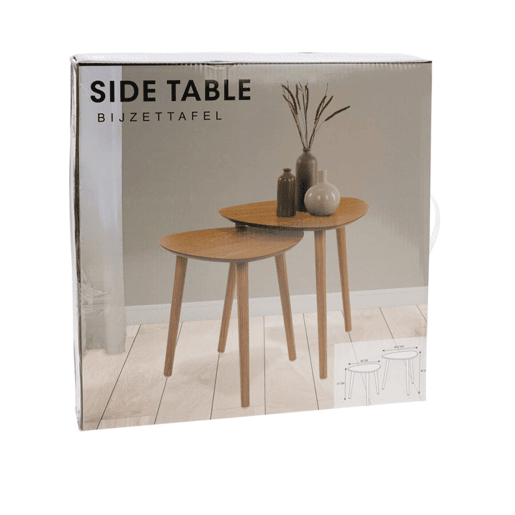 Well Home Conjunto de 2 mesas laterais com tampo inclinado