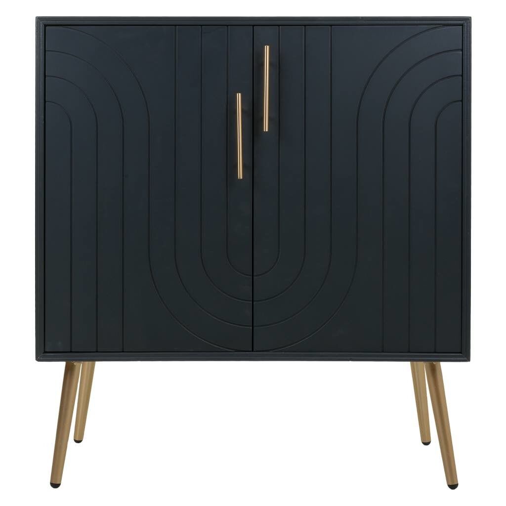 Recibidor de madera negro, con dimensiones de 73x37x84,5 cm