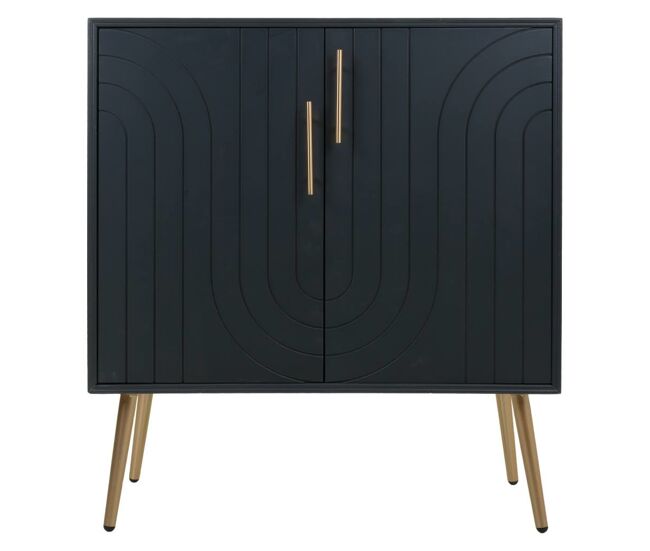 Recibidor de madera negro, con dimensiones de 73x37x84,5 cm