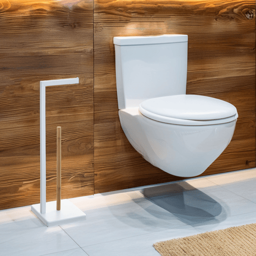 WELL HOME - Porta papel higiênico reserva 'Natureo' em branco Ø20x64,5cm