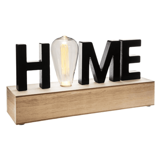 WELL HOME - Decoração de palavras com iluminação LED 34x8x16cm