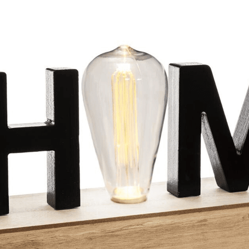 WELL HOME - Decoração de palavras com iluminação LED 34x8x16cm
