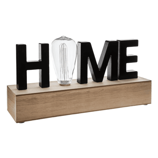 WELL HOME - Decoração de palavras com iluminação LED 34x8x16cm