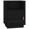 vidaXL Mesa de cabeceira 40x34x55 cm madeira de pinho maciça preto