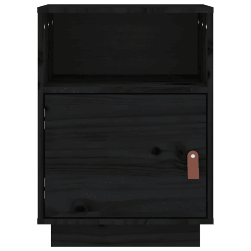 vidaXL Mesa de cabeceira 40x34x55 cm madeira de pinho maciça preto