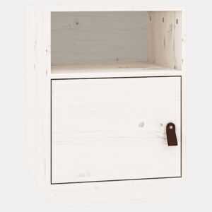 vidaXL Mesa de cabeceira 40x34x55 cm madeira de pinho maciça branco