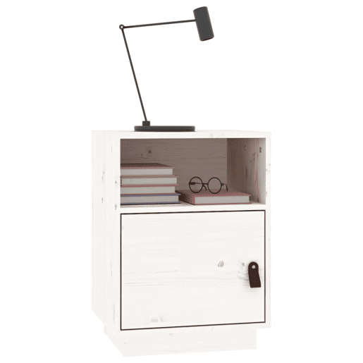 vidaXL Mesa de cabeceira 40x34x55 cm madeira de pinho maciça branco vidaXL Mesa de cabeceira 40x34x55 cm madeira de pinho maciça branco