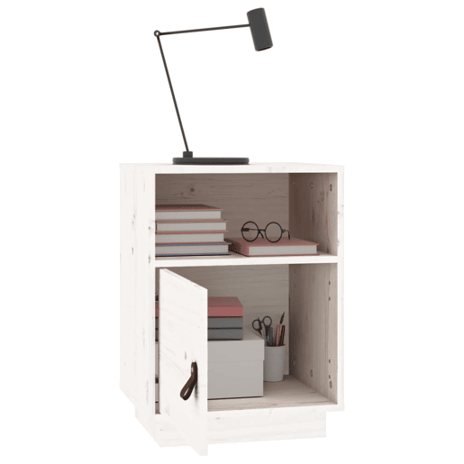 vidaXL Mesa de cabeceira 40x34x55 cm madeira de pinho maciça branco vidaXL Mesa de cabeceira 40x34x55 cm madeira de pinho maciça branco