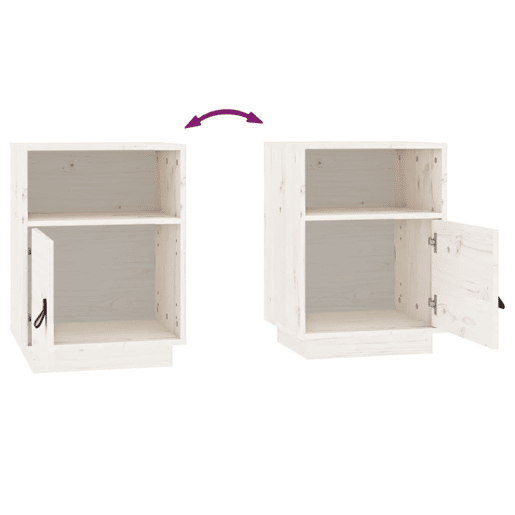 vidaXL Mesa de cabeceira 40x34x55 cm madeira de pinho maciça branco vidaXL Mesa de cabeceira 40x34x55 cm madeira de pinho maciça branco