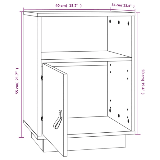 vidaXL Mesa de cabeceira 40x34x55 cm madeira de pinho maciça branco vidaXL Mesa de cabeceira 40x34x55 cm madeira de pinho maciça branco