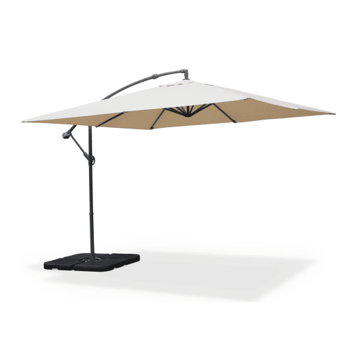 3x3m guarda-sol quadrado offset, Hardelot, Bege, 300x295x250 cm