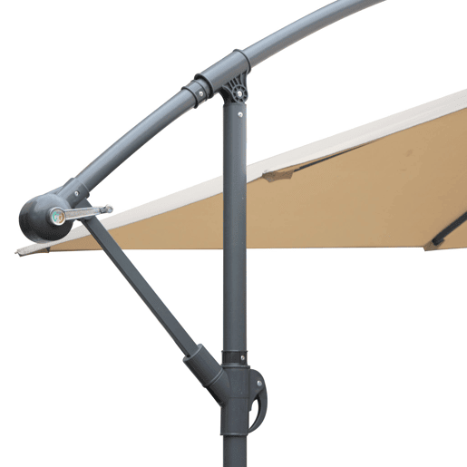 3x3m guarda-sol quadrado offset, Hardelot, Bege, 300x295x250 cm